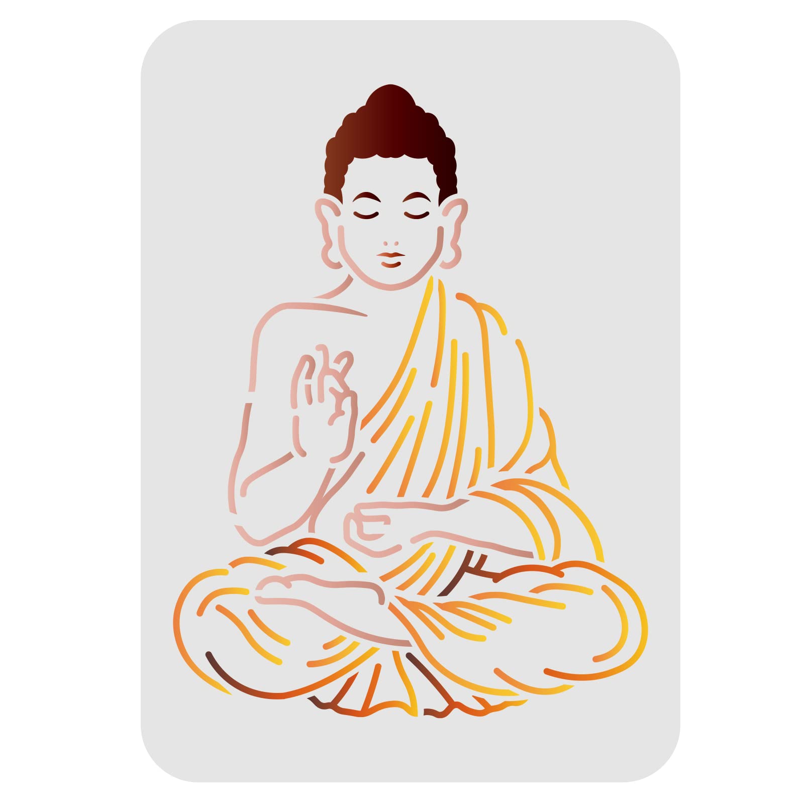 FINGERINSPIRE Buddha Stencil 21 x 29.7 cm DIY Indian Stencil Reusable Plastic for Painting on Wall and Wooden Tiles