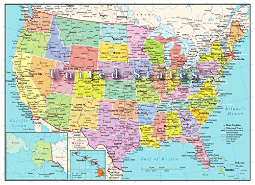 United States of America Map 1000 Piece Jigsaw Puzzle Highways Rivers State Capitals