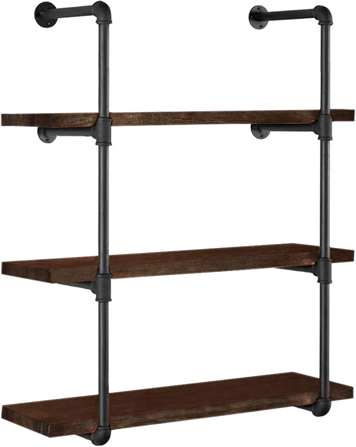 Industrial Pipe Shelving Wall Mounted, 38In Retro Black DIY