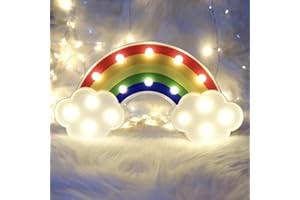 LED Rainbow Modeling Lamp Cute Bedside Design Rainbow Cloud Light Wall Hanging Battery Powered PVC Shape Light Suitable for B