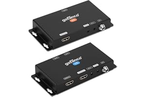 gofanco HDBaseT HDMI 2.0 Extender 4K - HDMI Balun 4K 60Hz 4:4:4 HDR Over CAT6 W/Loopout and Auto Downscaling (230ft @1080p and 130ft @4K) - Bi-Directional IR, PoC, EDID, 18Gbps, HDCP 2.2