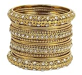Amazing Traditional Indian Bollywood Style Antique Gold Plated Polki Bangle Jewelry (2.6)