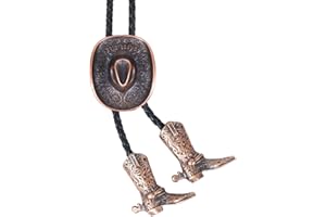 WENTUR Bolo Ties for Men Western - 3D Cowboy Hat Design With Vintage Boots, Western Bolotie Bola Tie