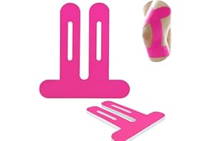 GTAGKOMMEN 10 Pcs Kinesiology Tape for Knees, Knee Tape Pink, precut Kinesiology Tape for Knees Hypoallergenic & Breathable & Waterproof & Comfortable, Knee Tape for Knee Pain Relief pre Cut, Adhesion 4-7 Days