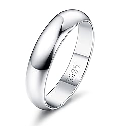 Diamday 4mm S925 Sterling Rings Silver for Women