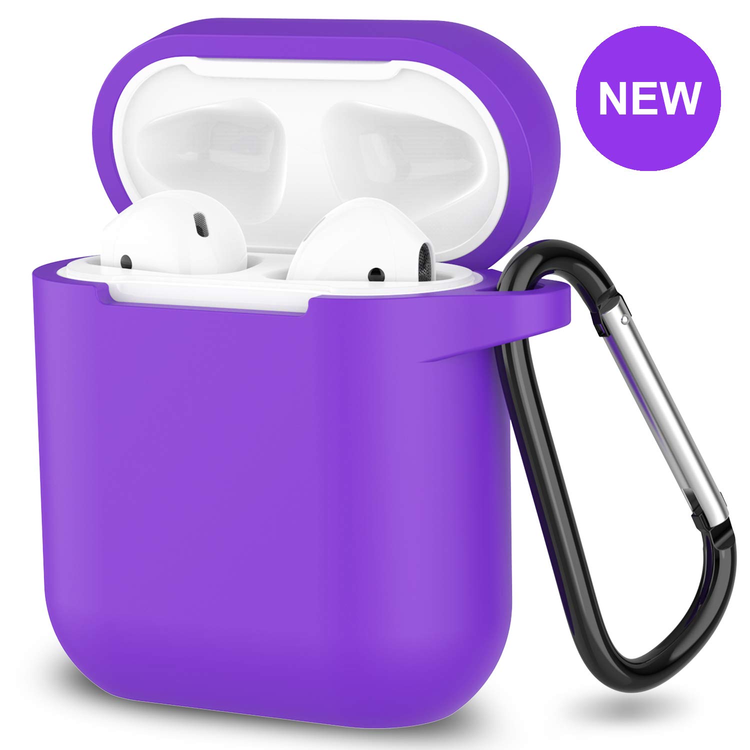 Not for Wireless Charging Case Red AirPods Case,SATLITOG Protective Silicone Cover Compatiable 