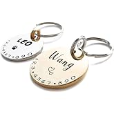 Cats Dogs ID Tags Personalized Lovely Symbols Pets Collar Name Accessories Simple Custom Engraved Products for Extra Small Four Legged Child Necklace Chain Anti-Lost Shiny Stainless Steel Charm