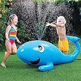 KLEEGER Kids Water Sprinkler Toy: Giant Inflatable Whale Sprinkler, Attaches To Garden Hose. Sprays Up To 10 Feet! Fun For Boys & Girls, Great for Garden / Backyard