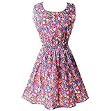 2014 Fashion Summer Pleated Knee-length Reversible Skater Sun Dress for Women