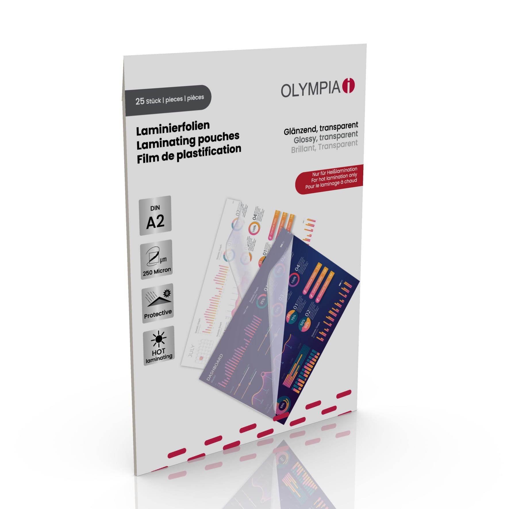 Olympia 9186 Laminating Pouches 250 Micron Pack of 25 DIN A 2