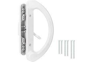 SANKINS Sliding Patio Door Handle Pull Set, White Diecast Non-Keyed Gate Handle Set for Mortise Lock Style Glass Door, Replacement Handle for Sliding Glass Door Fits 3-15/16” Hole Spacing