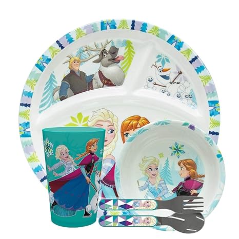 Amazon.com: Zak Designs Disney Frozen Elsa & Anna - Vajilla ...