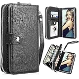 Galaxy Note 8 Case, Note 8 Wallet Case, Pasonomi Magnetic Detachable Removable Wallet Zipper PU Leather Folio Flip Carrying Case with Strap and Credit Card Slot for Samsung Galaxy Note 8 2017 (Black)