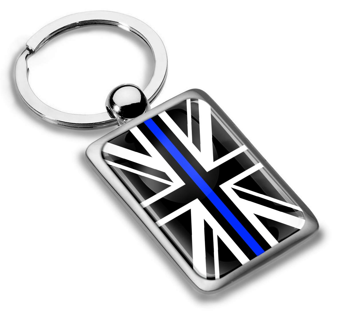 Biomar Labs Stainless Steel Metal Keychains Country Flag National Flags Design Durable Premium Accessory Car House Keys Backpack Gift Travel Souvenir (England UK GB Flag in Blue KK 238)