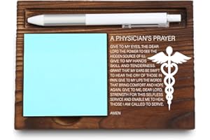 VYNWPDFLI Wooden Sticky Note Holder for Physicians, A Physician's Prayer Gift, Inspirational Office Desk Organizer, 16.5 x 12 x 1.5 cm,LQQ18