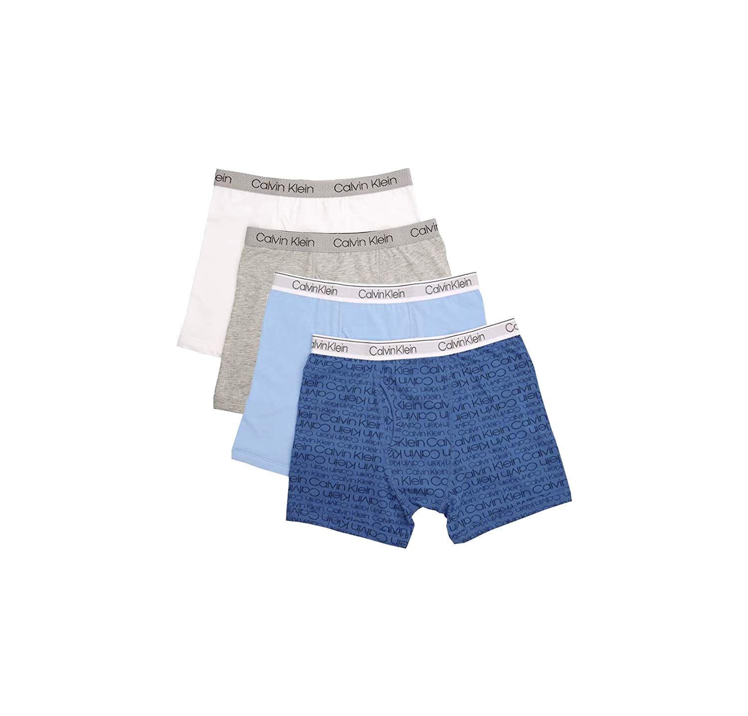 Photo 1 of ** 3 PACK ** Calvin Klein Boys Boxer Brief Underwear 4-Pack, Blue/Grey/White, X-Large