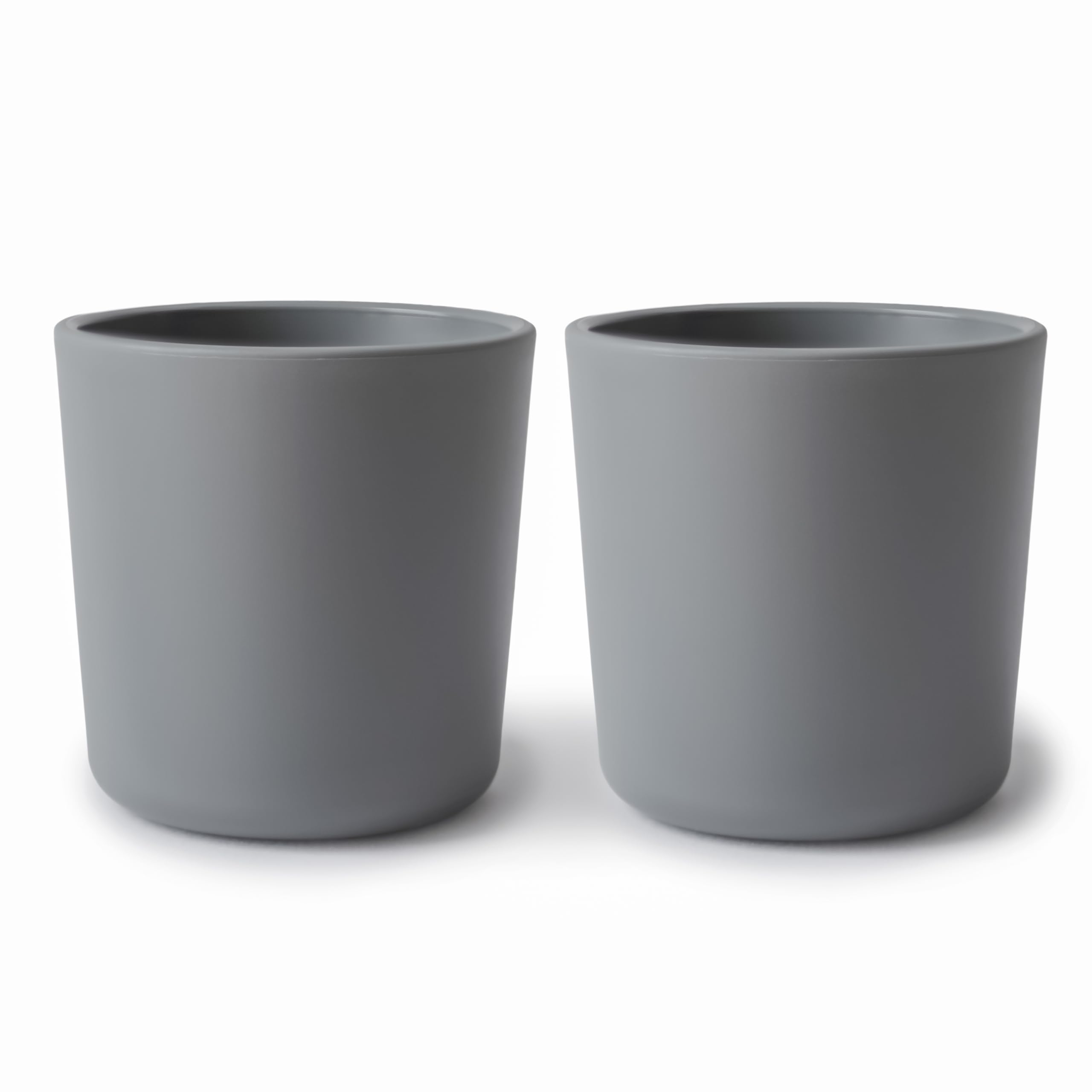 Mushie Dinnerware Cups For Kids | Tableware Cups | 1x Set of 2 | Reuseable | Dishwasher- and Microwave Safe | Easy for Child to Hold | Made in Denmark (Smoke)