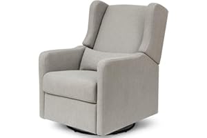 DaVinci Carter’s Arlo Glider Recliner Nursery Chair - Water & Stain Resistant Glider Rocking Chair for Nursery - GREENGUARD Gold, FSC & Certi-PUR US Certified - Cozy Swivel Rocker Recliner - Grey