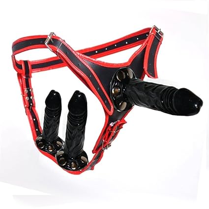 Umschnalldildo 3 Fach Strap On - mit Drei Dildos - abnehmbar