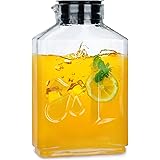 68 Ounces Glass Pitcher with Plastic Lid,Clear Water Jar BPA-Free Water Jug for Cold Water,Great for Iced Tea, Sangria, Milk,