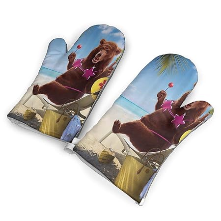 Feederm Guante de Horno con diseño de Oso Caliente y Sexy ...