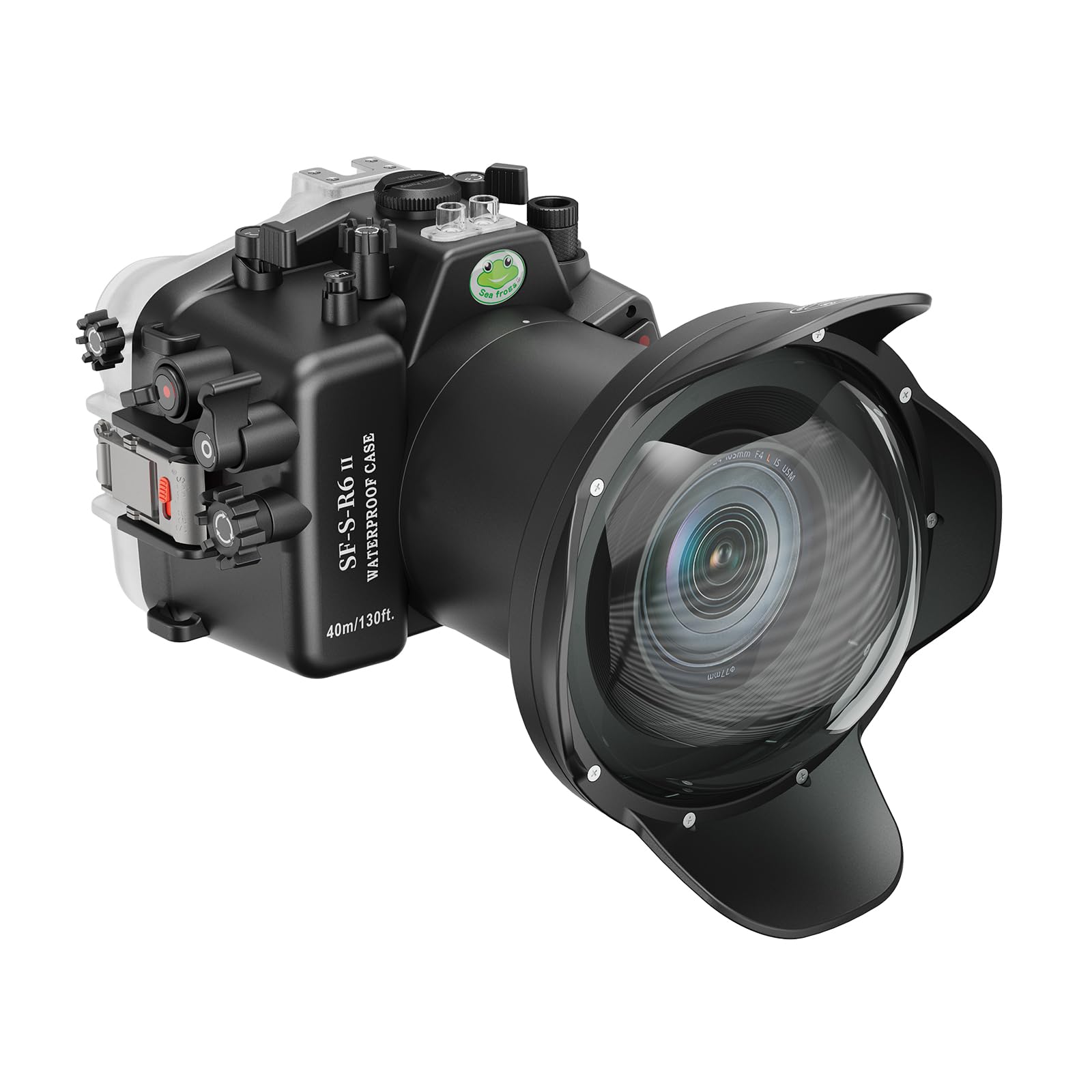 Photo 1 of Sea frogs Camera Housing compatible with Canon EOS R6 II with EF 16-35mm 1:2.8LIIUSM Wide Angle Lens,Waterproof IPX8 Rated, 40m/130ft Depth Protection Underwater Camera Case, Ideal for Diving, Surfing