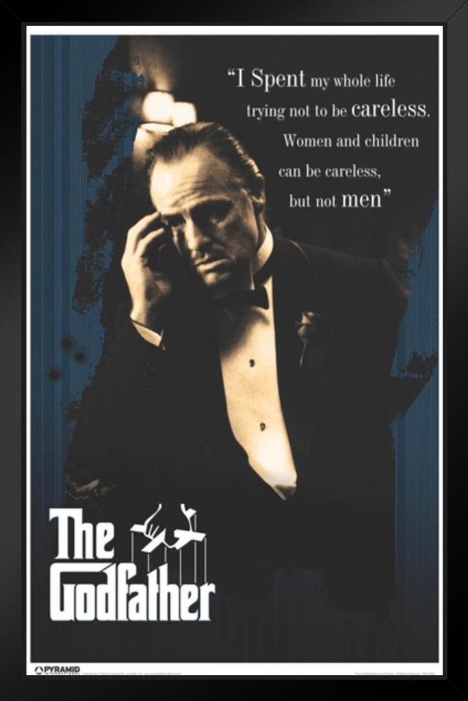 Pyramid America The Godfather Careless Black Wood Framed Art Poster 14x20