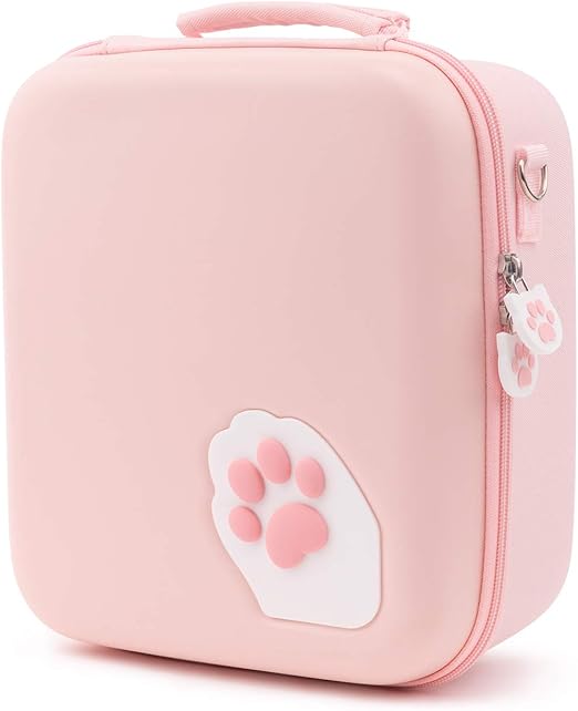 Amazon Com Geekshare Pink Cat Paw Case Compatible With Nintendo Switch Protective Travel System Case With 18 Game Card Slots For Switch Console Pro Controller Dock And Accessories