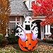 PETUOL Halloween Inflatable Decoration Pumpkin Ghost,5 Foot Airblown Pumpkin with 3 Ghosts for Home Yard Garden Indoor and Outdoor Decor Led Breath Light