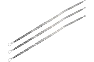 X AUTOHAUX Universal Car Braided Ground Straps/Front/Tinned Ground Wire Straps/Durable/Copper / 508mm / 3pcs / Silver Tone