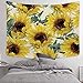 BLEUM CADE Sunflower Tapestry Wall Hanging Sunflowers Plant Tapestry Watercolor Sunflower Tapestry for Living Room Bedroom Dorm Room