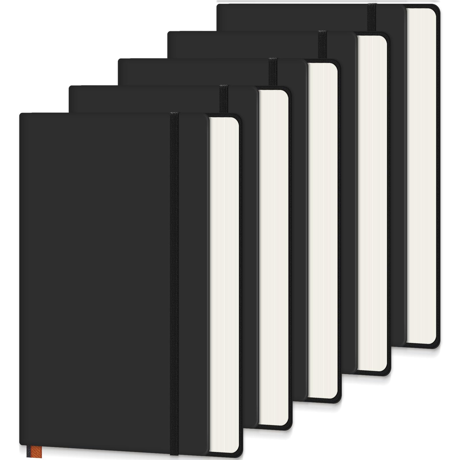 View 1 of Tenceur 5 Pcs Lined Notebook 360 Pages Large 8.5 x 11 Inch A4 Journal Leather Softcover Notebooks College Ruled for Writing Office School Business Supplies(Black)