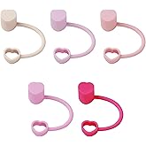 The best MOON Heart-shaped Straw Toppers: Stanley Straw Covers Cap for Tumblers & Stanley Cup Accessories 30, 40 oz - Girly Multi-Color 5-Pack - Valentines & Galentines Day Gifts