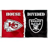 Chiefs and Raiders House Divided Flag Rivalry Banner