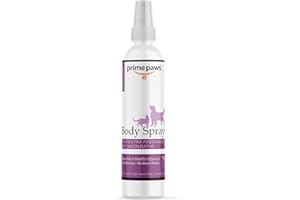 Prime Paws Body Spray for Dogs and Cats - Long Lasting Cat Cologne & Odor Eliminator - Dog Spray Deodorizer Perfume for Grooming & Reducing Static - Sweet Pea & Vanilla Scent - 8 oz, White (PRIM1048)