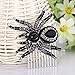 EVER FAITH Silver-Tone Black Spider Hair Side Comb Austrian Crystal