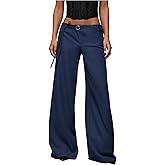 GORGLITTER Women's Low Rise Going Out Formal Dress Pants Wide Leg Work Slacks Pants Business Casual Outfits Trousers