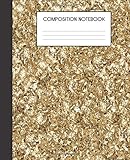 Composition Notebook: Faux Luxury Gold Glam College Ruled Notebook Lined School Journal