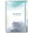Budget Planner - Monthly Finance Organizer with Expense Tracker Notebook to Manage Your Money Effectively, Undated Finance Planner/Account Book, Start Anytime, 1 Year Use, A5, Teal Watercolor