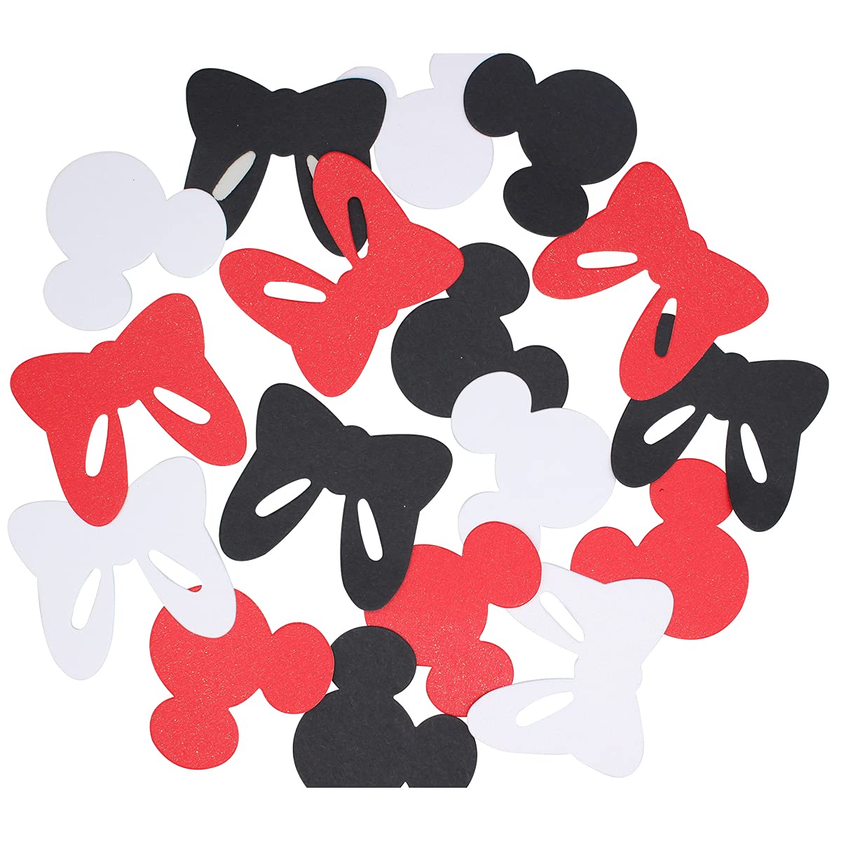 Photo 1 of 120Pieces 2inche Red Black White Minnie Confetti - Baby Birthday Party Table Scatter - Baby Shower Cutouts - Cake Smash Photo Shoot Decor Girl Birthday Party Baby Shower Decor