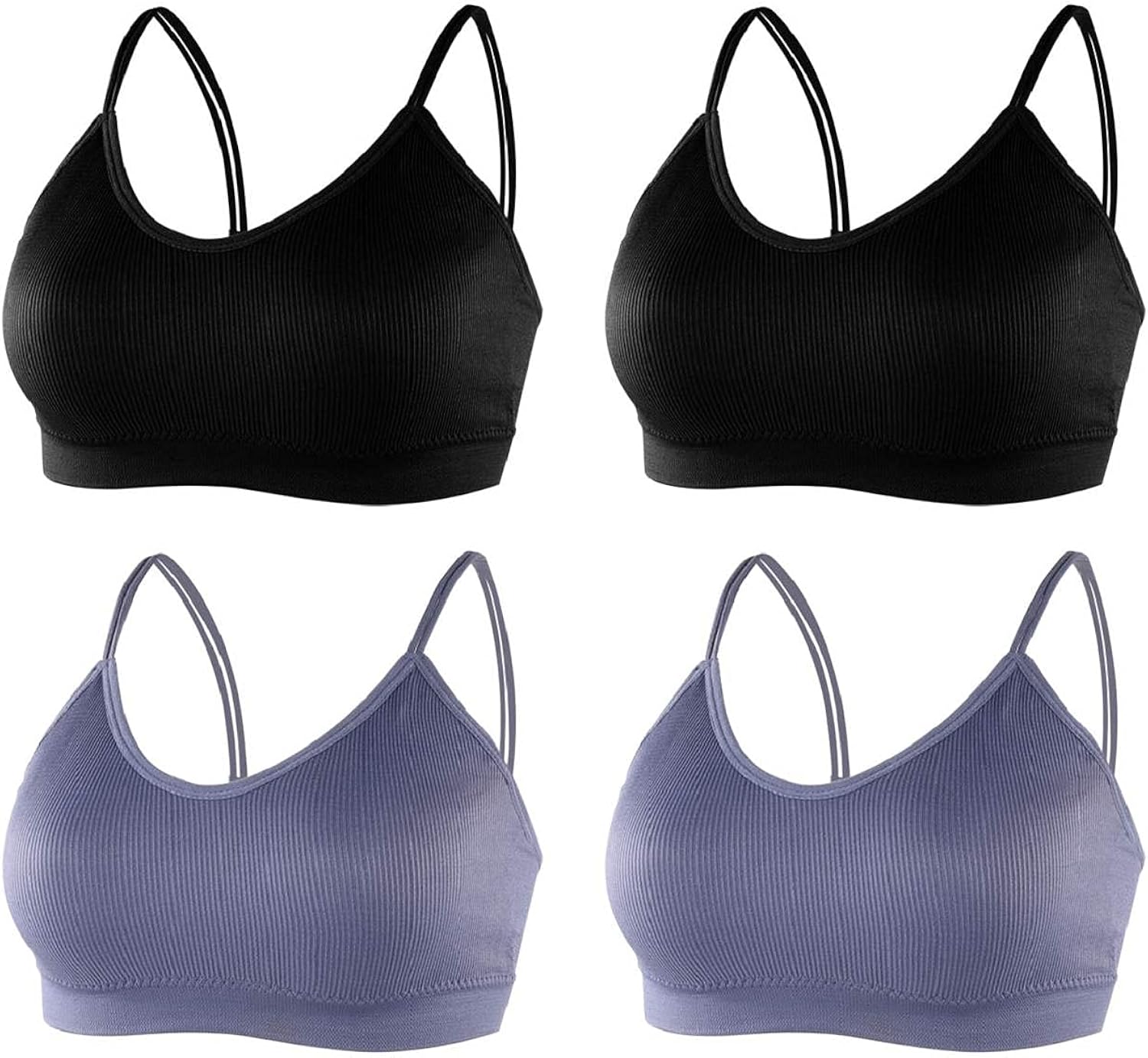 CMTOP 4 Pieces Camisole Bras for Women V Neck Camisole Bralettes