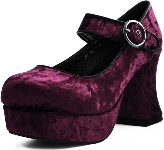 black velvet mary jane heels