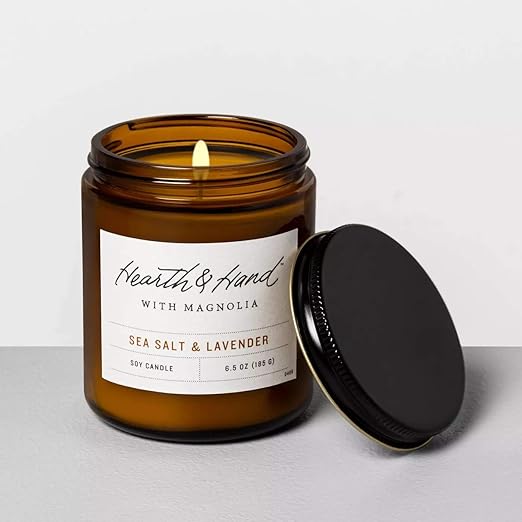 6.5oz Amber Jar Candle Sea Salt & Lavender Hearth & Hand