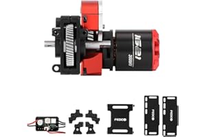 FEDCO SCX24 Brushless Motor and ESC Combo Hobbywing QUICRUN Outer-1621SL Motor with Shock Mount,Receiver Plate,Battery Tray for Axial SCX24 Upgrades 1/24 RC Crawler,RTR Version