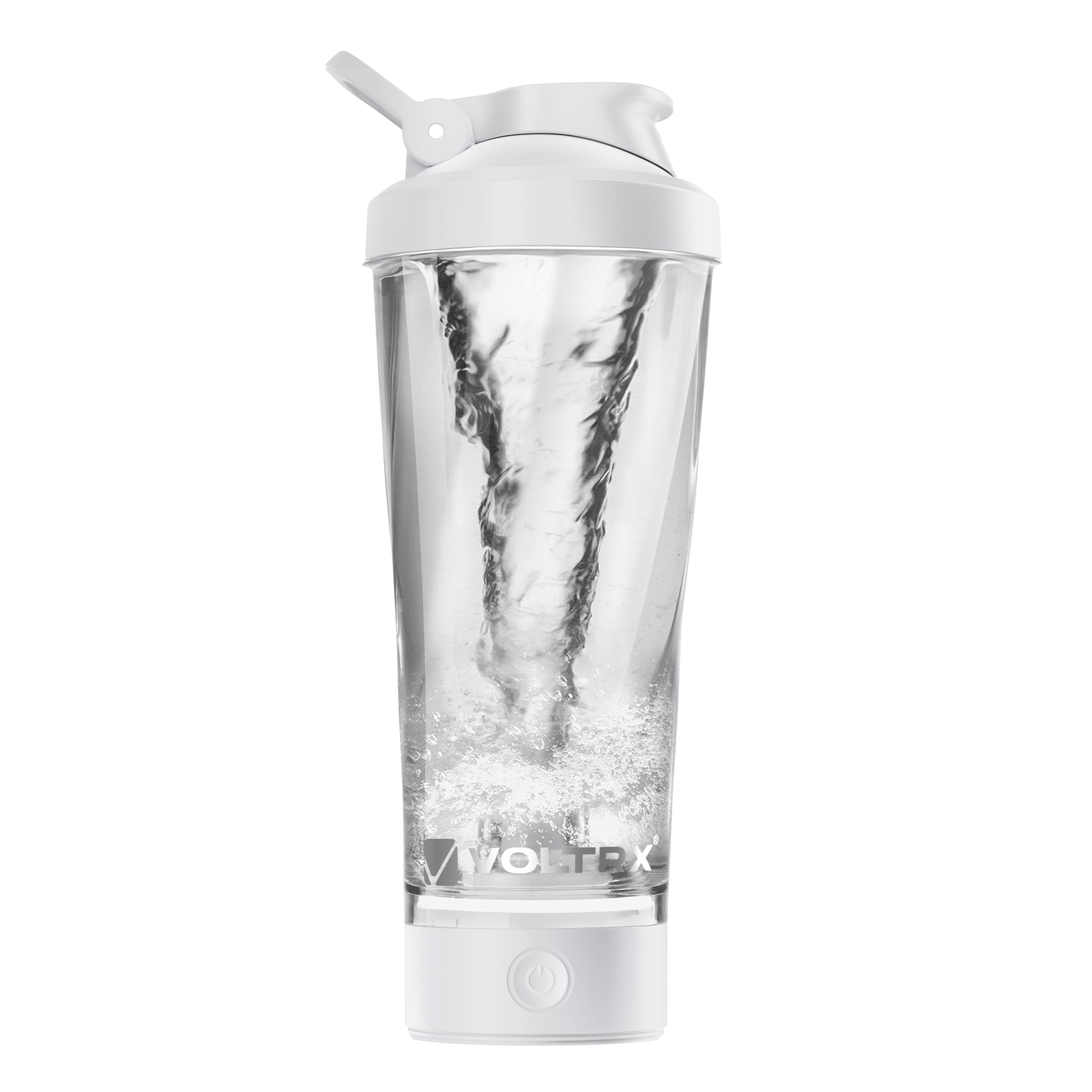 VOLTRX Premium Electric Protein Shaker Bottle, Made with Tritan - BPA Free - 600ml Vortex Portable Mixer Cup, USB C Rechargeable Shaker Cups for Protein Shakes (White)