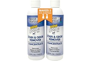 Urine Gone Stain & Odor Remover Concentrate: Fast-Acting, Natural Probiotic Enzymes, eliminate Stain matter & Odor on Carpet, Floor, Furniture & More. Helps Stop Pet Marking- 2 bottles make 49 oz