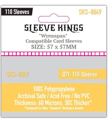 57x57 card sleeves Sleeve Kings Standard – 110 Count, Clear 60 Micron Thickness, Medium Square Size (57 x 57 mm), Compatible with Wyrmspan & More – SKU: SKS-8849 Warehouse:HQ Warehouse (USA) Zoroark Break 92/162 - Type_Synchro Tuner Effect Monster There are 75 cards