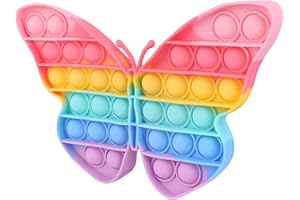 UIMOKI Pop Fidget Sensory Toys, Butterfly Push Bubble Popper Toy, Cute Novelty Gifts for Boys Girls, Stress Relief and Anti-Anxiety Silicone Popping Tools for Kids Toddler and Adults