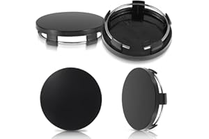 GEEHUA 4 Pcs Hub Caps, Universal ABS Wheel Hub Caps 60 mm/2.36 Inch, Snap-in Plastic Center Cap Polished Surface Rim Caps Replacement Compatible for Rims Most Cars Car Accessories Wheel Hubs(Black)