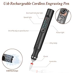 Engraving Pen with 37 Bits, USB Rechargeable